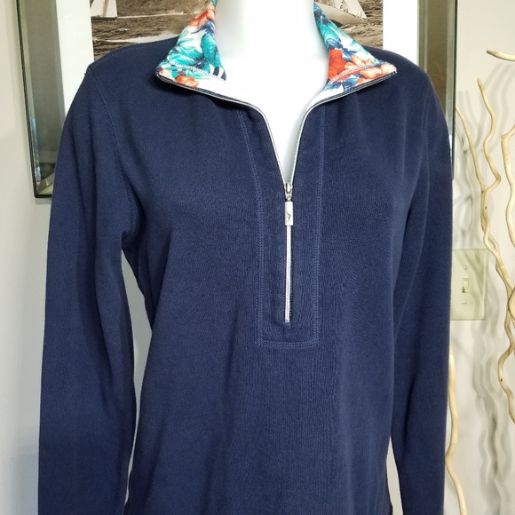 Tommy Bahama Seaport Half Zip Sweater in Rum Berry main image 0
